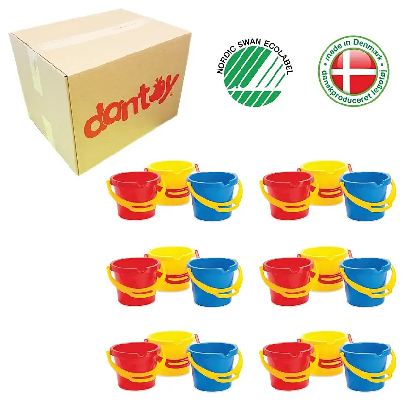 1 Kasse med 18 stk Svanemærkede Dantoy Spande - 2,5L - H:15 cm.